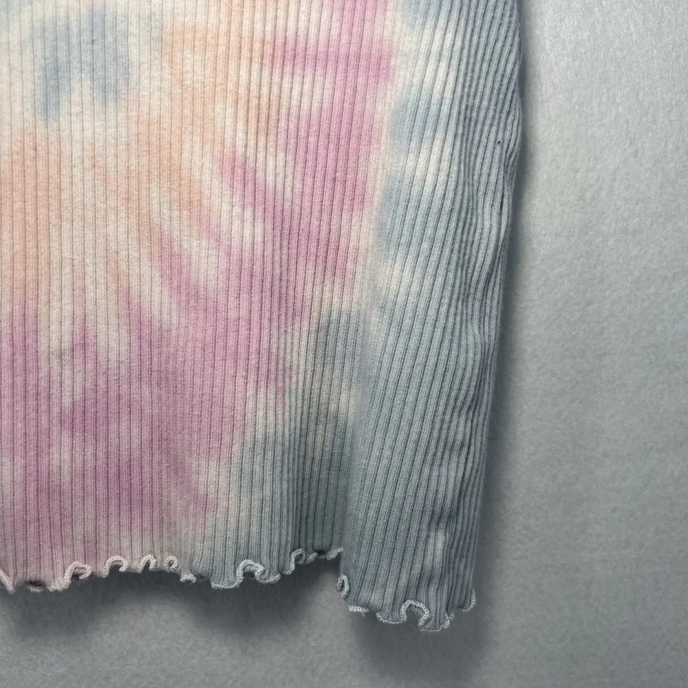 Justice Girls Tie Dye Shirt Size L 12-14 Square Neck Multicolored